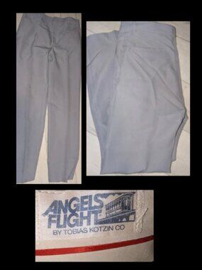 Vintage 1980s Angels Flight Mens Gray Dress Pants Size 33 x 32
